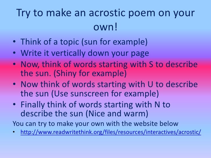 Different Types Of Poetry