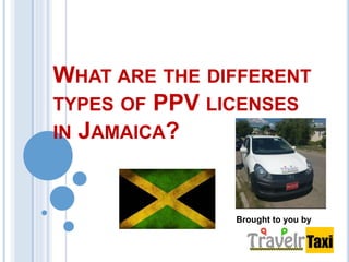WHAT ARE THE DIFFERENT
TYPES OF PPV LICENSES
IN JAMAICA?
Brought to you by
 