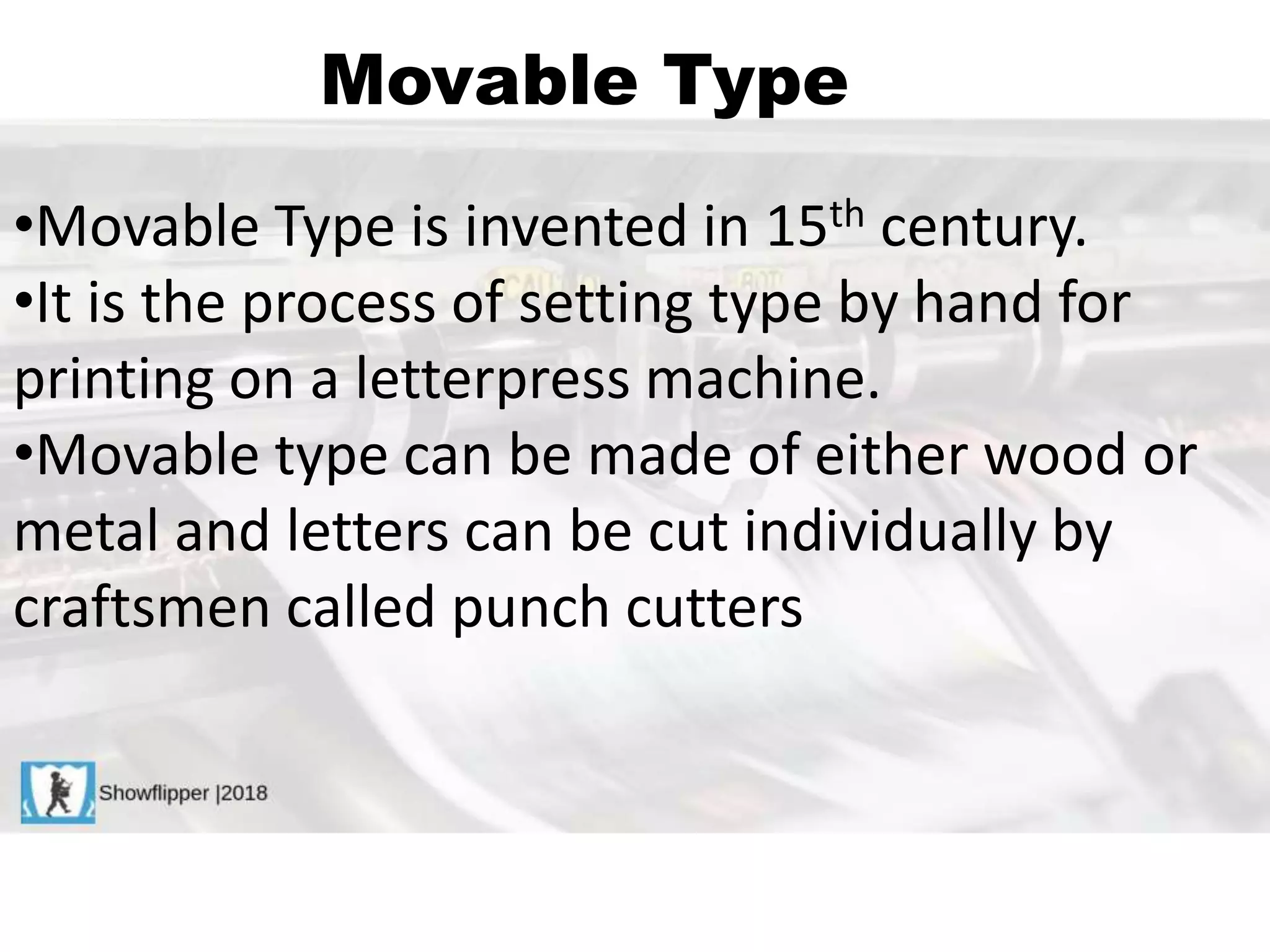 Movable Type Process Different types of printing techniques | PPTX