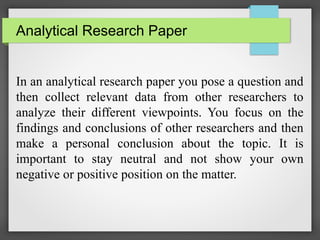 Different types of Research Papers for Scholars. | PPTX