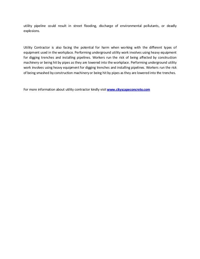 Different typesof services of utility contractor