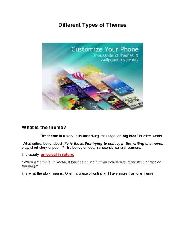 Different types of themes