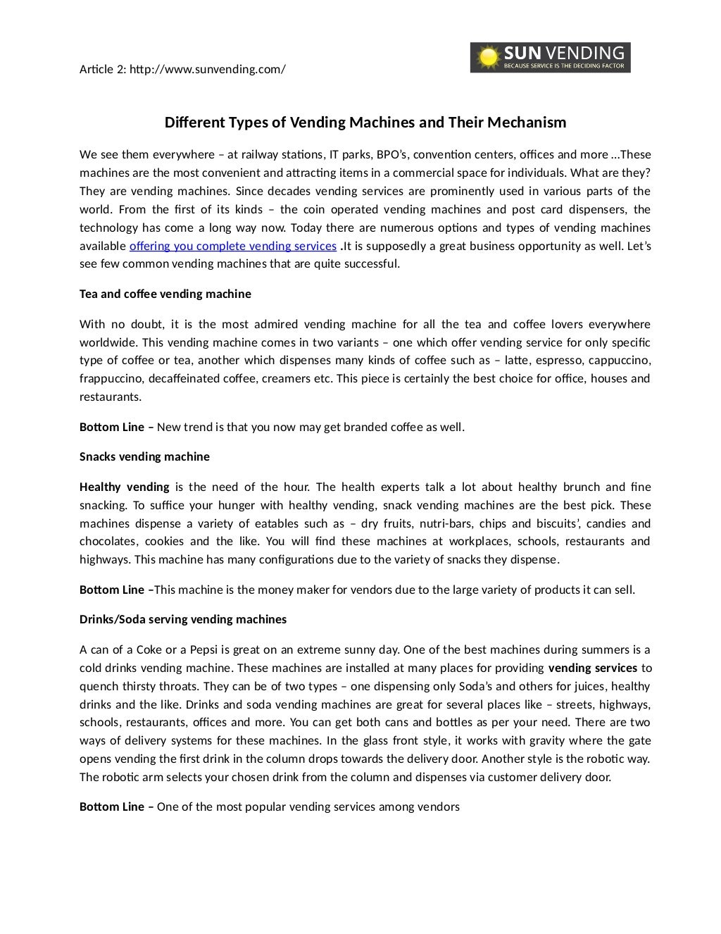 Different Types of Vending Machines and Their Mechanism