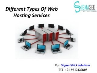 Different Types Of Web
Hosting Services
By: Sigma SEO Solutions
PH- +91-9717427805
 