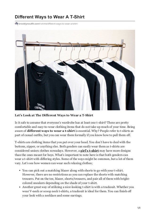 Different Ways to Wear A TShirt