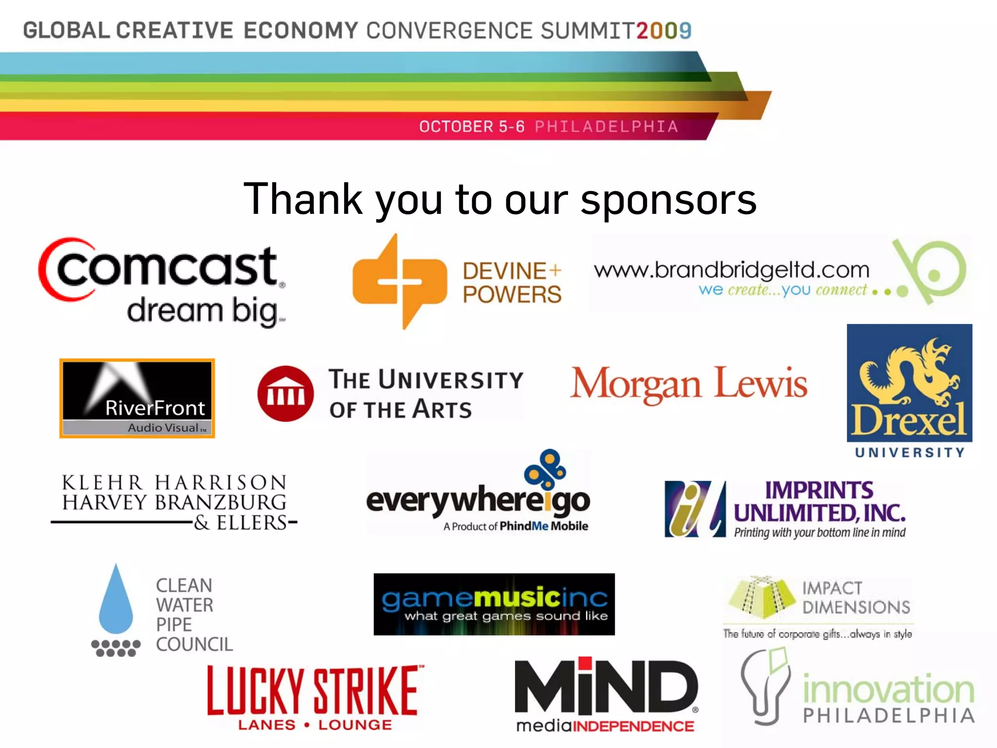 Thank you to our sponsors
 