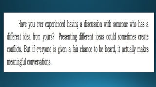 this is a lesson about DIFFERING VIEWPOINTS for grade 6 English class ...