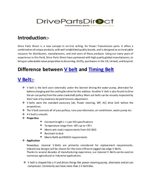 Difference Between V Belt And Timing Belt Difference Between V Belt And Timing Belt