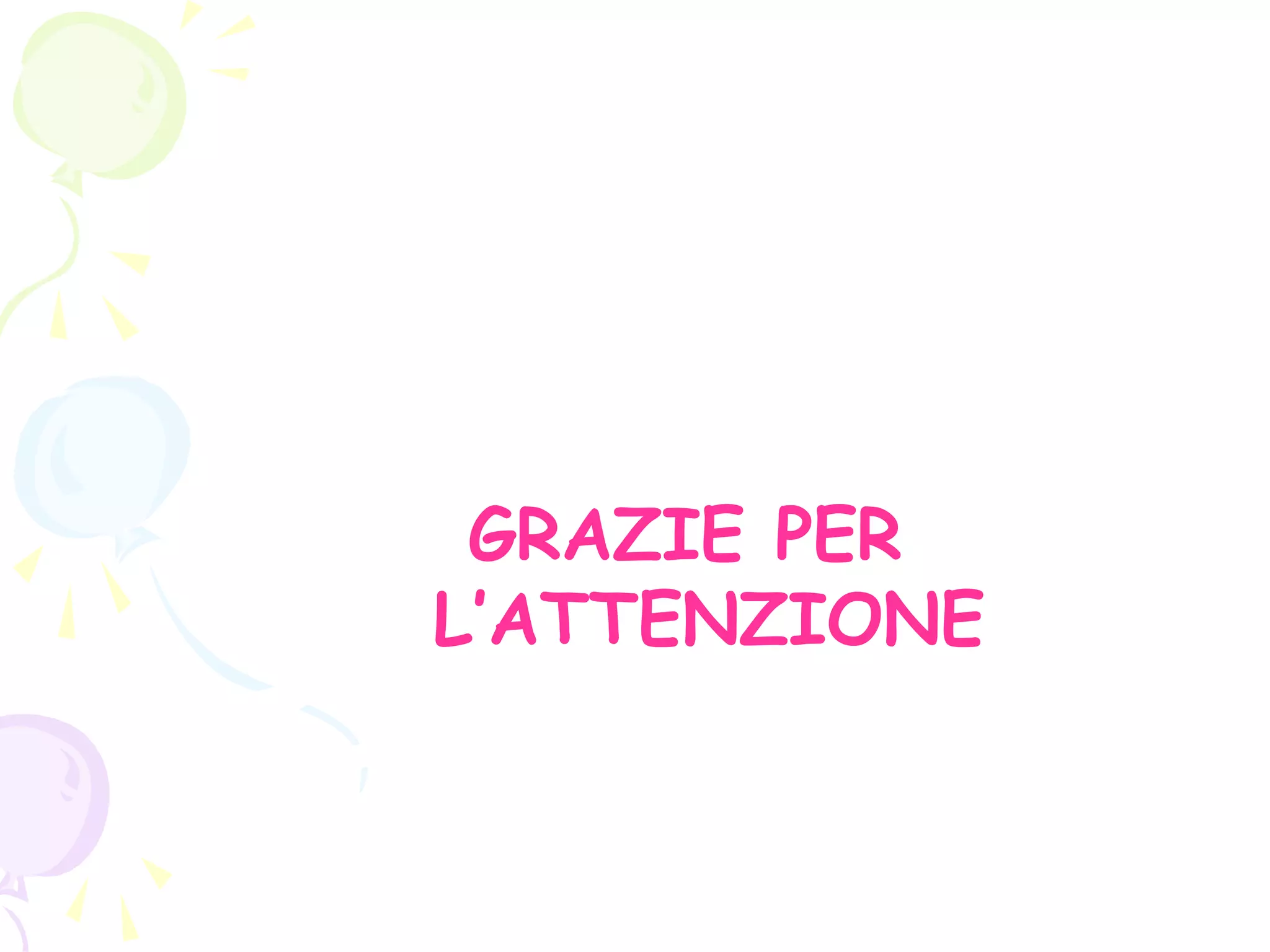 GRAZIE PER
L’ATTENZIONE
 