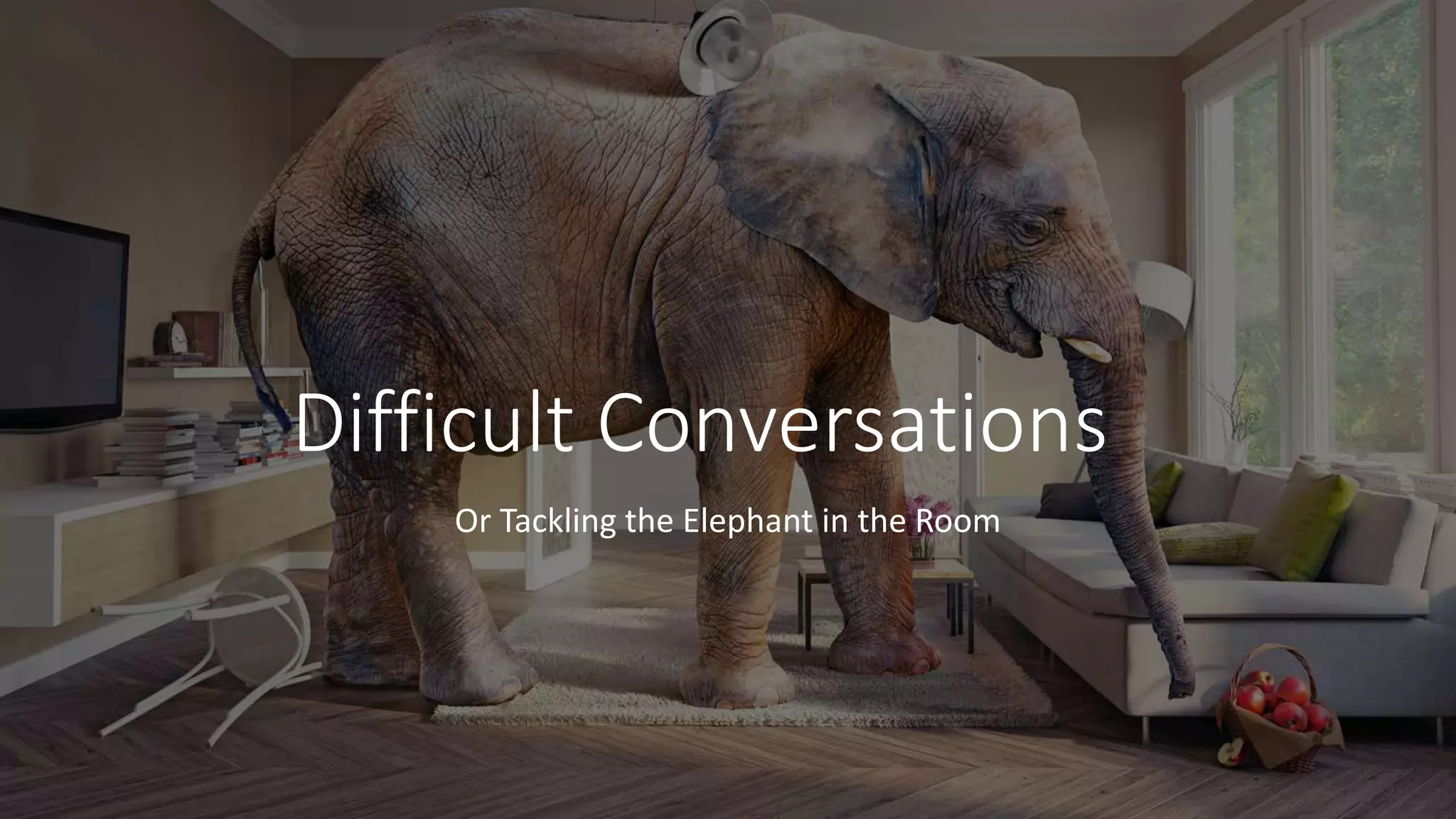 Difficult Conversations
Or Tackling the Elephant in the Room
 