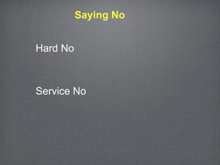 Saying No


Hard No



Service No
 