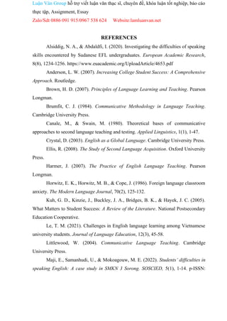 DIFFICULTIES IN SPEAKING ENGLISH OF THANG LONG UNVERSITY'S FIRST YEAR ...