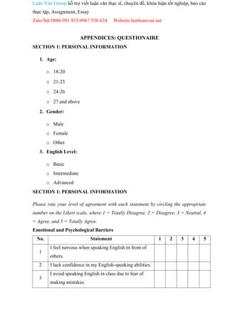 DIFFICULTIES IN SPEAKING ENGLISH OF THANG LONG UNVERSITY'S FIRST YEAR ...