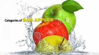 Categories of BAD APPLES
 