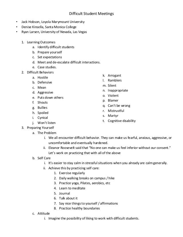 meeting outline