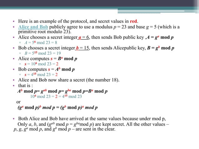 Diffie hellman key exchange algorithm