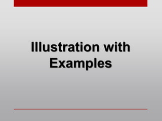 Illustration with
Examples
 