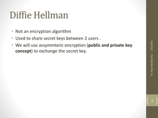 Diffie hellman key exchange algo | PPT