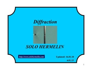 1
Diffraction
SOLO HERMELIN
Updated: 16.01.10
4.01.15
http://www.solohermelin.com
 