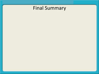 Final Summary
 
