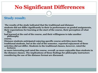 Diffrences between face to face and distance education | PPTX