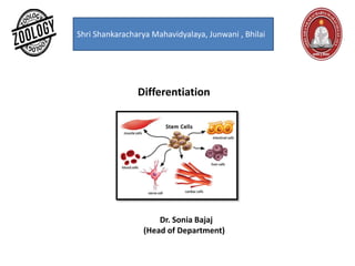 Shri Shankaracharya Mahavidyalaya, Junwani , Bhilai
Differentiation
Dr. Sonia Bajaj
(Head of Department)
 