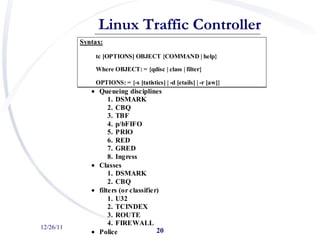 12/26/11 <ul><ul><li>Linux Traffic Controller </li></ul></ul>