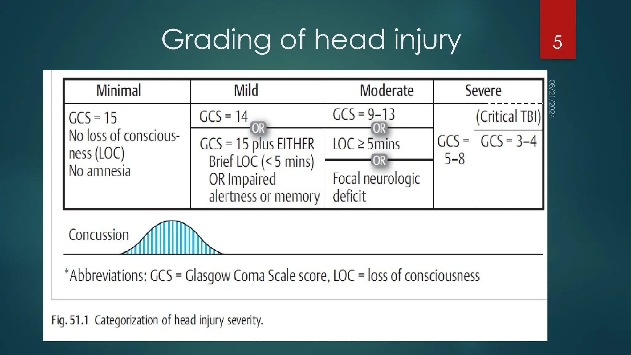08/21/2024
5
Grading of head injury
 