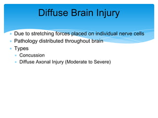Diffuse Axonal Injury and Concussion | PPTX