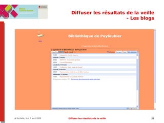 Diffuser les résultats de la veille - Les blogs 