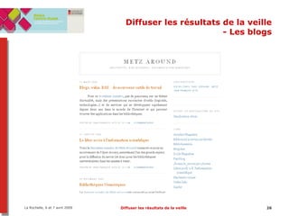 Diffuser les résultats de la veille - Les blogs 