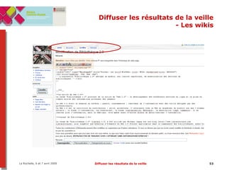 Diffuser les résultats de la veille - Les wikis 