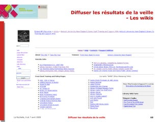 Diffuser les résultats de la veille - Les wikis 