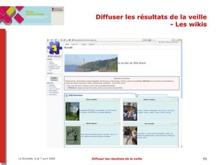 Diffuser les résultats de la veille - Les wikis 