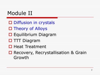 2Module IIDiffusion in crystals