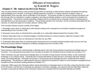 Diffusion of Innovations  by Everett M. Rogers Chapter 5 -  The Innovation-Decision Process ,[object Object],[object Object],[object Object],[object Object],[object Object],[object Object],[object Object],[object Object],[object Object],[object Object],[object Object]