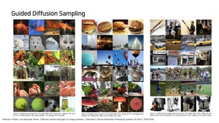 Guided Diffusion Sampling
Dhariwal, Prafulla, and Alexander Nichol. "Diffusion models beat gans on image synthesis." Advances in Neural Information Processing Systems 34 (2021): 8780-8794.
 