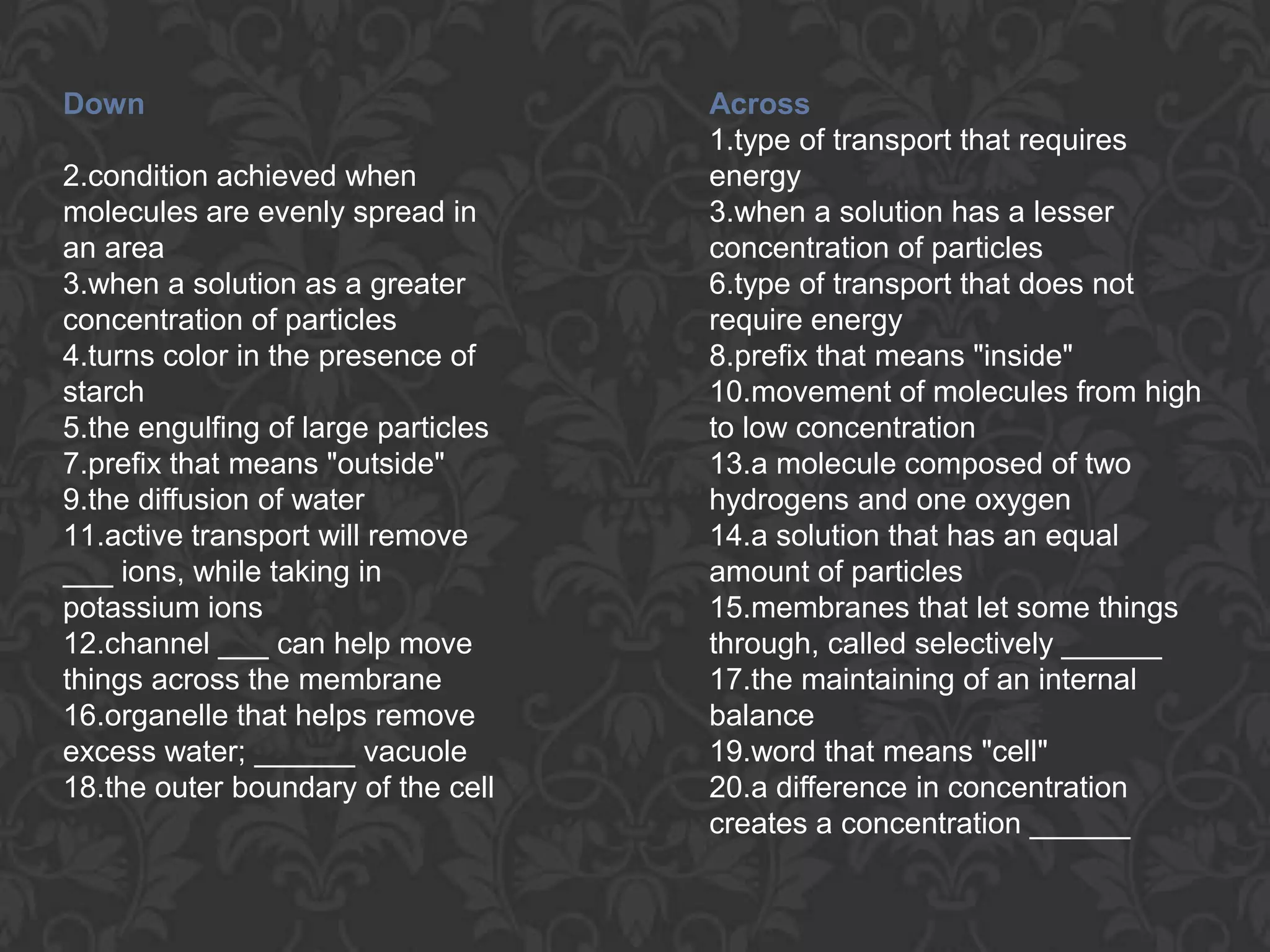 To Recall…HERE ARE THE ACTIVITIES