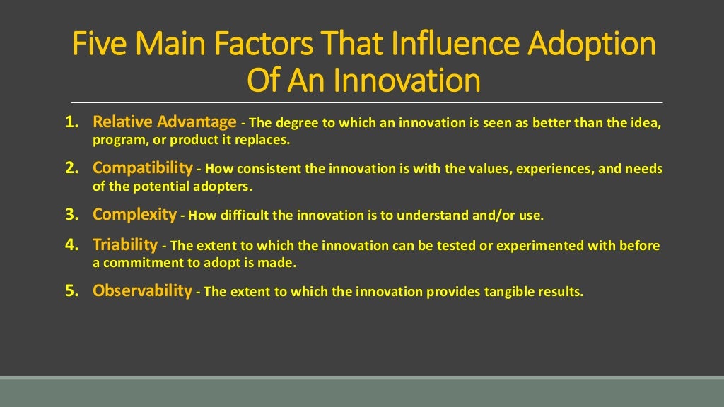 Diffusion & innovation theory