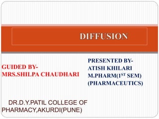 PRESENTED BY-
ATISH KHILARI
M.PHARM(1ST SEM)
(PHARMACEUTICS)
GUIDED BY-
MRS.SHILPA CHAUDHARI
DR.D.Y.PATIL COLLEGE OF
PHARMACY,AKURDI(PUNE)
 