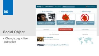 06




Social Object
 Change.org: citizen
activation
 