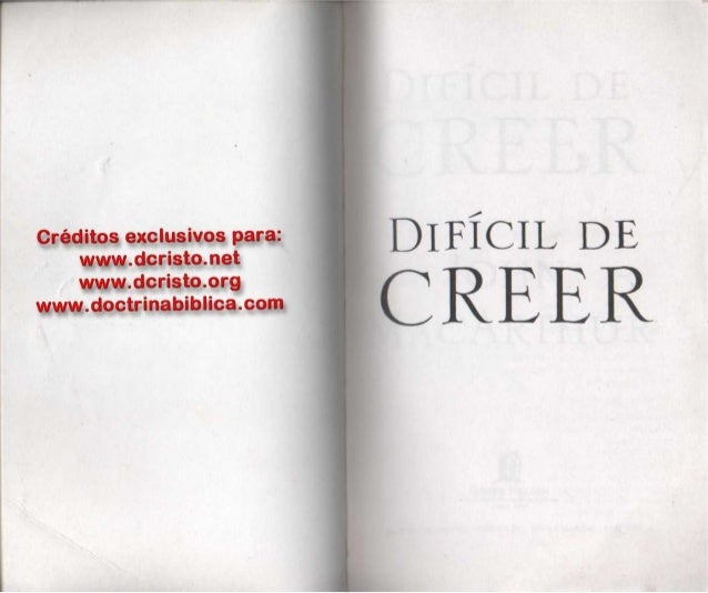 LIBRO DIFICIL DE CREER JOHN MACARTHUR PDF