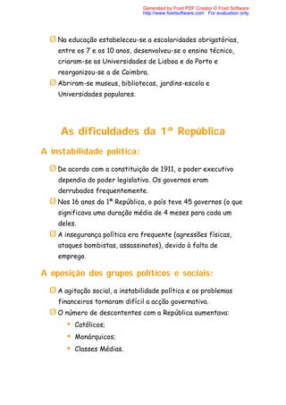 Dificuldades Monarquia