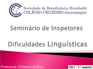 Professora: Christiane Queiroz 2011 – 1º semestre 