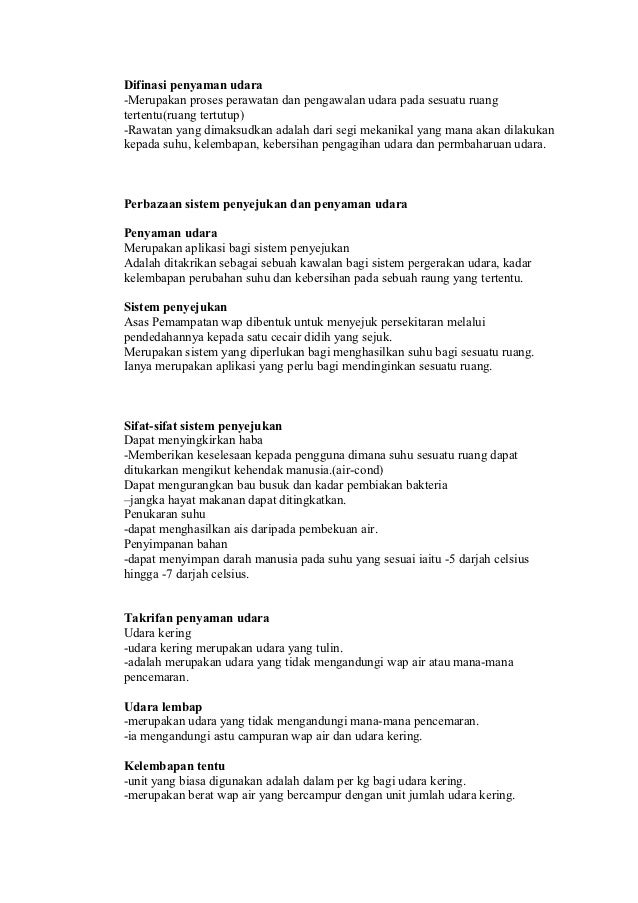 Pengenalan Penyaman Udara Unit Pisah Worksheet