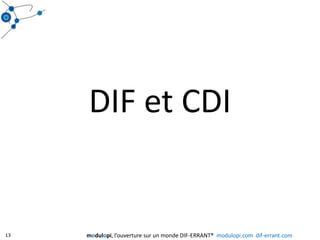 DIF et CDI13modulopi, l’ouverture sur un monde DIF-ERRANT®  modulopi.com  dif-errant.com