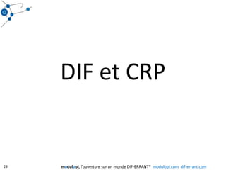 DIF et CRP23modulopi, l’ouverture sur un monde DIF-ERRANT®  modulopi.com  dif-errant.com