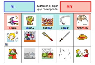 Marca en el color
que corresponda
BRUJA BLUSA PUEBLO CABLE CEREBRO
BL BR
 