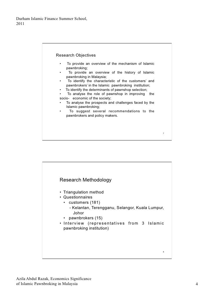 Economic Significance of Islamic Pawnbroking in Malaysia