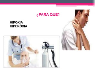 ¿PARA QUE?
HIPOXIA
HIPERÓXIA
 